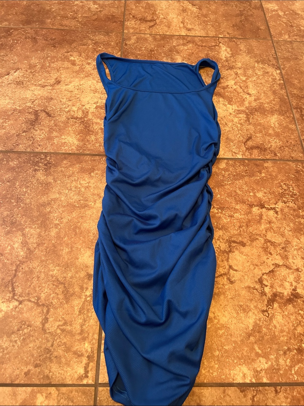 SHEIN Royal Blue Ruched Mini Dress